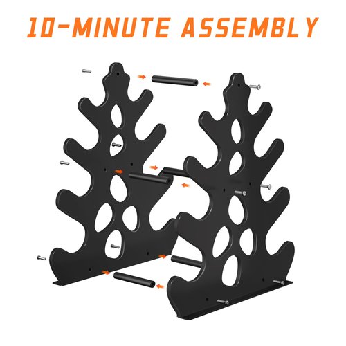 Home Gym Dumbbell Rack (Dumbbells Not Included): A-Frame Design with Soft Rubber Protection, Ergonomic Handle & Coral-Inspired Style – Compact Weight Storage Solution, 4 Tier