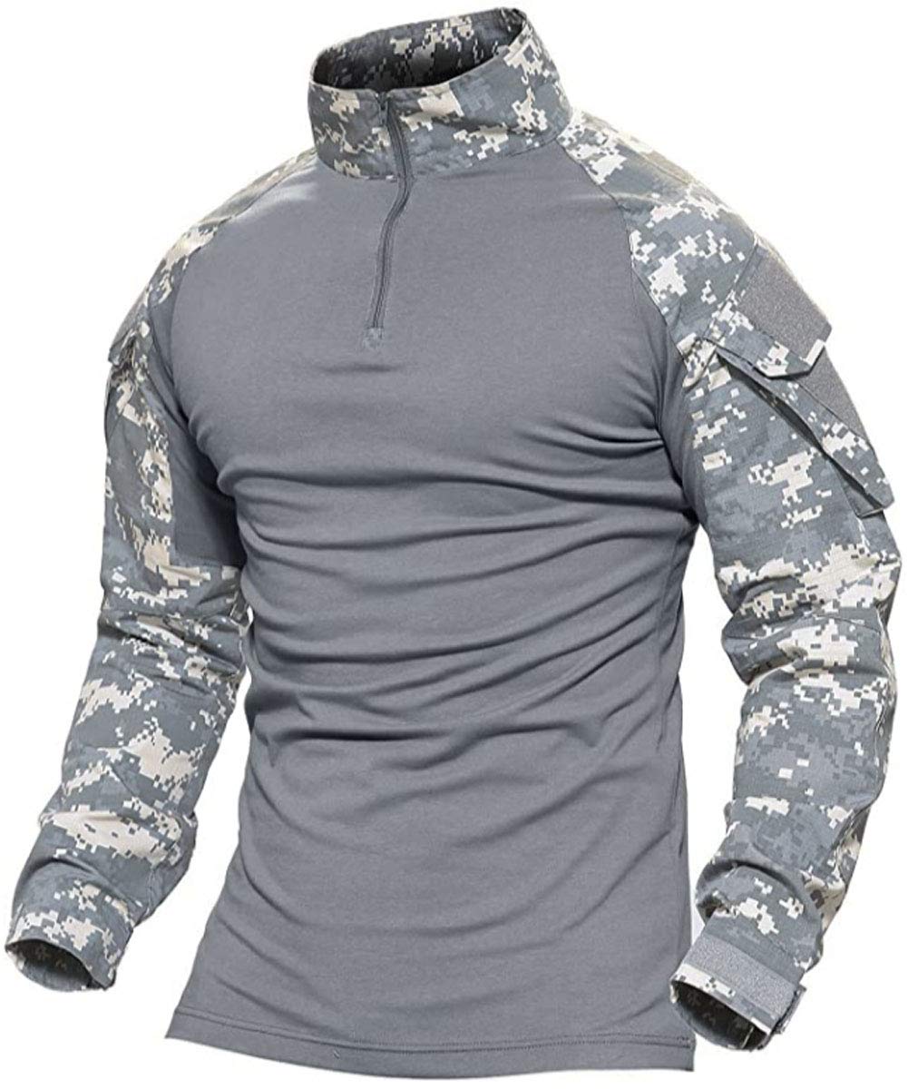 HARGLESMAN Men's Tactical Airsoft Long Sleeve Uniform Set Shirts Snug Fitting Top Shirt Practical Painting Ball Comfortable Breathable Soft Work Hiking Hunting Outdoor Suits Jungle XL