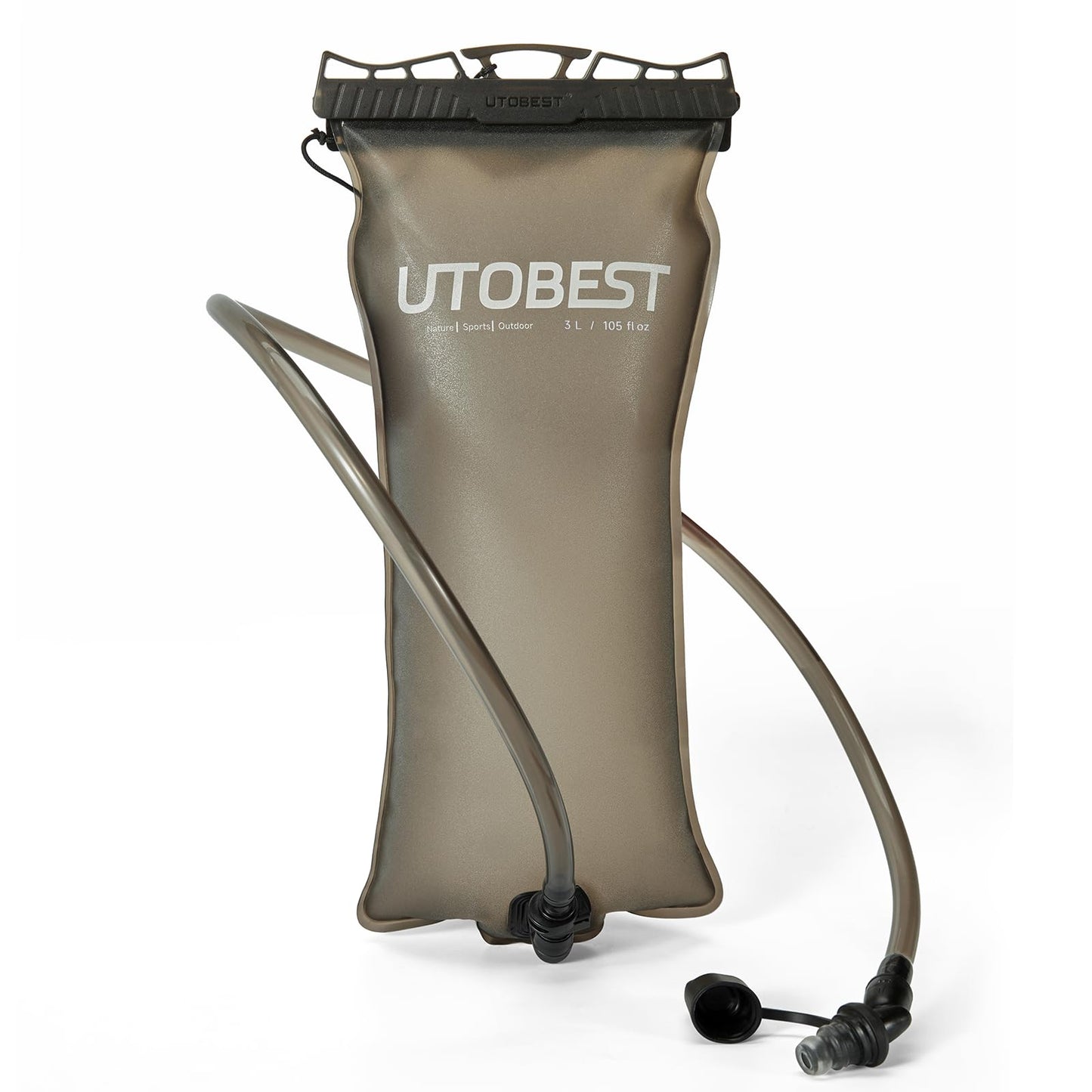 UTOBEST Water Bladder, Odorless Leather and Double-Layerad Water Tube Hydration Bladder, No Plastic Taste 360 Degree Rotation Bite Valve 3L Water Reservoir
