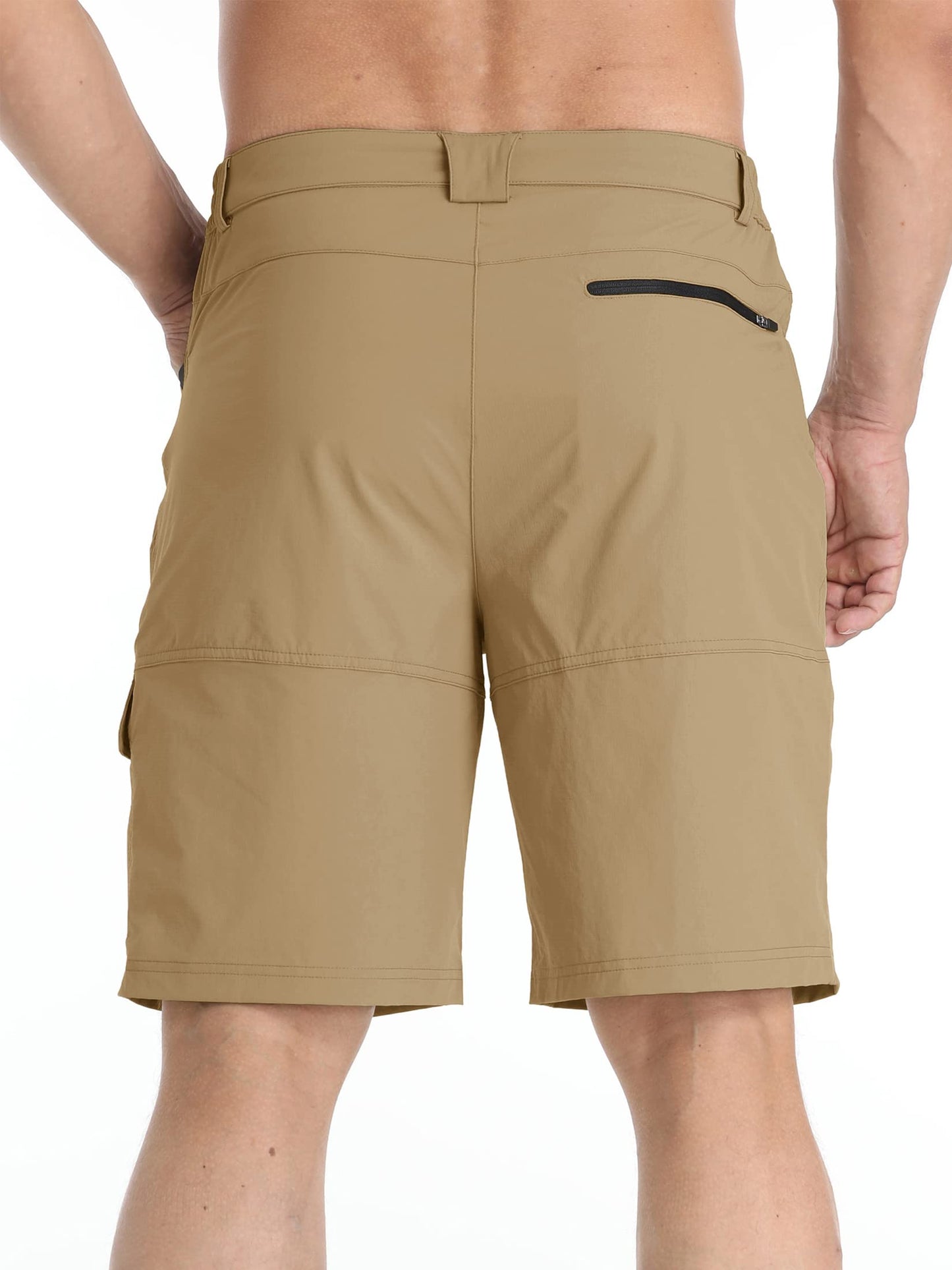 TACVASEN Mens Hiking Cargo Shorts Dress Casual Golf Shorts Lightweight Quick Dry Waterproof Breathable Travel Work Fishing Khaki 40