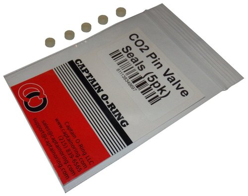 Captain O-Ring - CO2 Internal Pin Valve Seals for Screw-in Paintball Tanks - 9oz, 12oz, 20oz Tanks (5 Pack)
