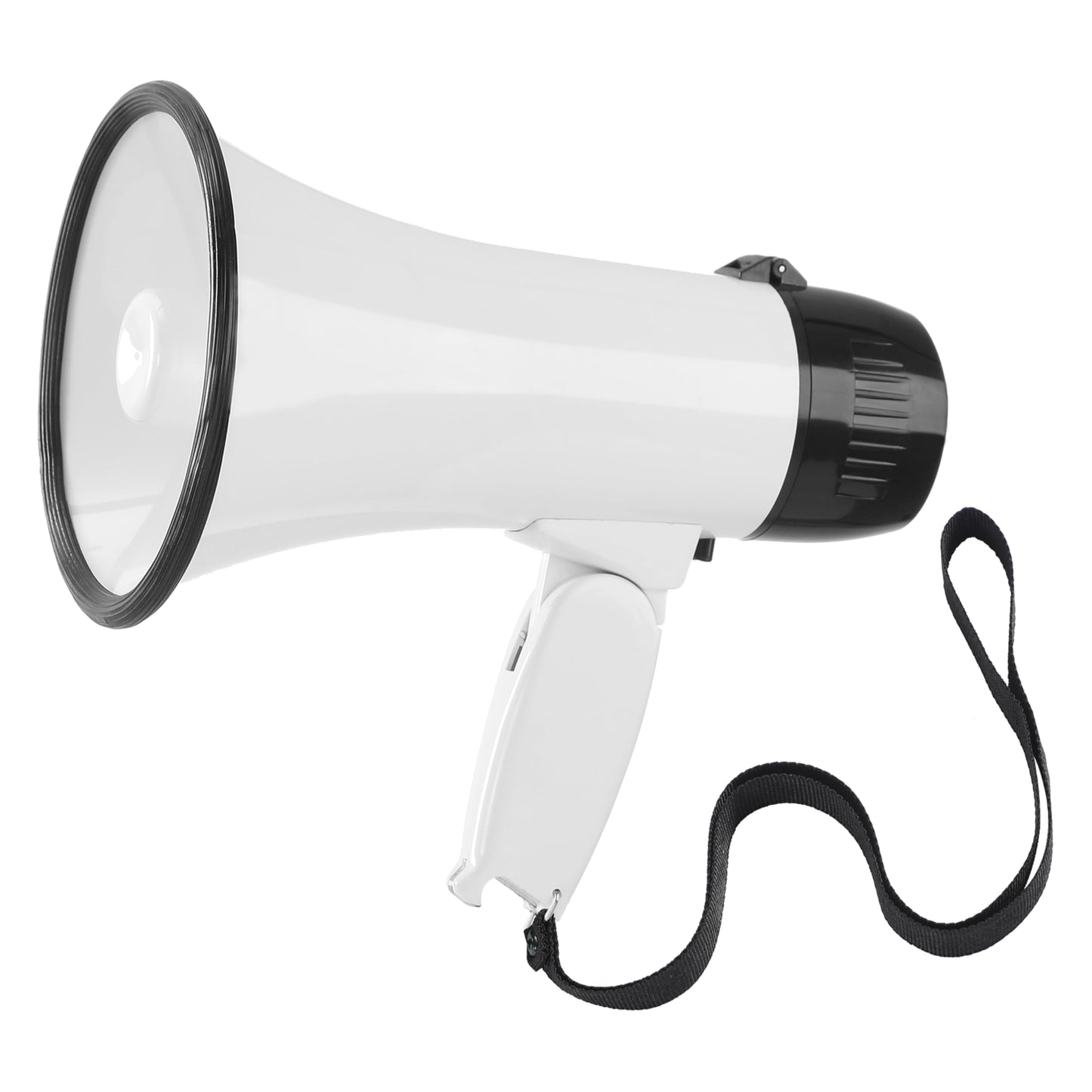 Flydot Megaphone with Speaker Microphone Siren and 240-Second Recording Bulhorn Includes Volume Control for Outdoor Events and Crowd Management White