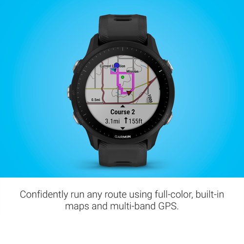 Garmin Forerunner® 955, GPS Running Smartwatch, Tailored to Triathletes, Long-Lasting Battery, Black (Renewed)