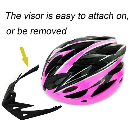 UPANBIKE Adult Bike Helmet - One-Piece Adjustable, Head Safety Protection for Mountain & Road Bikes (Pink+Black)