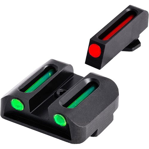 TRUGLO Fiber-Optic Handgun Night Sight | Compact Durable Snag-Resistant High-Visibility Red Front & Green Rear Sight, Compatible with Glock Low Handguns