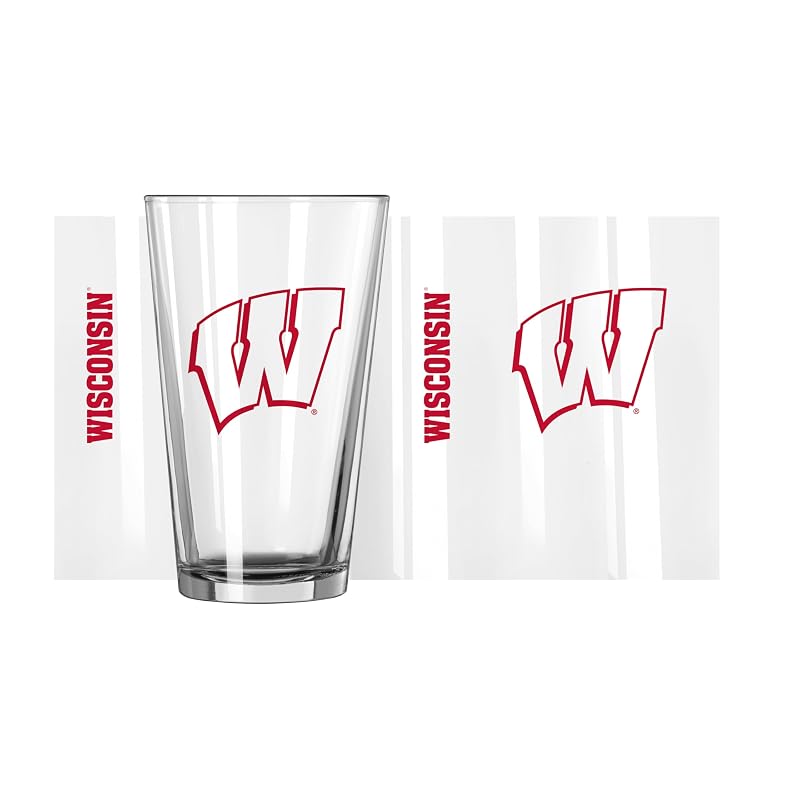 Gameday Classic Wisconsin Badgers 16 oz Pint Glass - Durable Chip-Resistant Team Drinkware