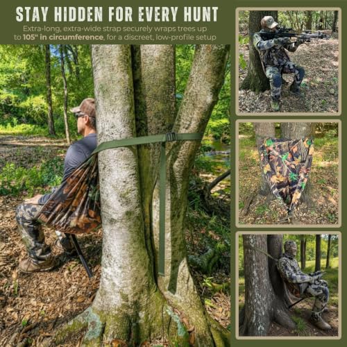Camo Hammock Chair for Hunting, Portable Tree Seat for Deer Stand - Forest Camo