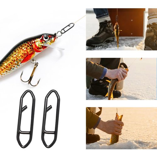 QHAJRYYC 50 Pack Fishing Speed Clips, High Strength Stainless Steel Speed Clip, Fishing Stealth Power Speed Clips, Stainless Steel Quick Change Clip, Fishing Clips Quick Change (1.8cm)