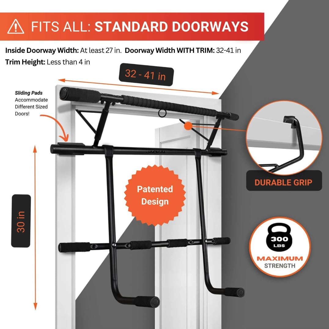2025 Upgraded Pullup Bar and Dip Bar Station - FULL BODY Home Gym, Easy Storage, Power Tower Dip Station and Pull-up Bar for Doorway, Collapsible Dip Station, No Door Damage, High Weight Capacity, 2025 Upgraded Bodyweight Workout Station