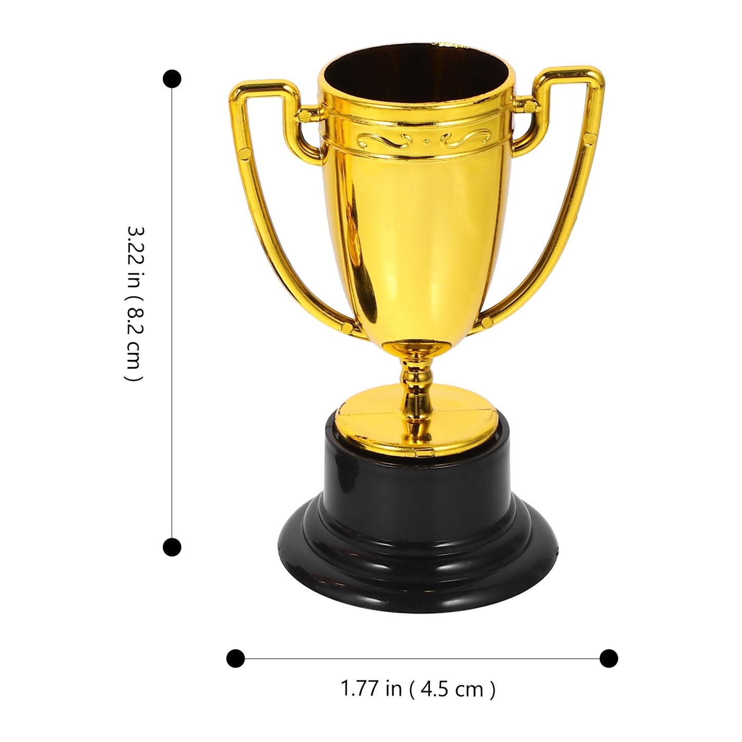 JOINPAYA 3pcs Mini Plastic Trophies Cup: Awards Gold Trophy Shiny Golden Winner Medals Small Bulk Award School Rewards Sport Tournament Prize