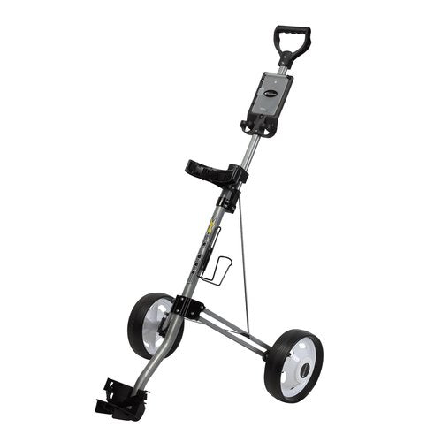 X-Lite Golf Push Cart Two Wheel, Ultra Lightweight & Compact Golf Bag Cart, Foldable for Easy Storage, Ergonomic Handle, Built-in Scorecard & Ball Holder, Smooth Rolling Wheels, Silver