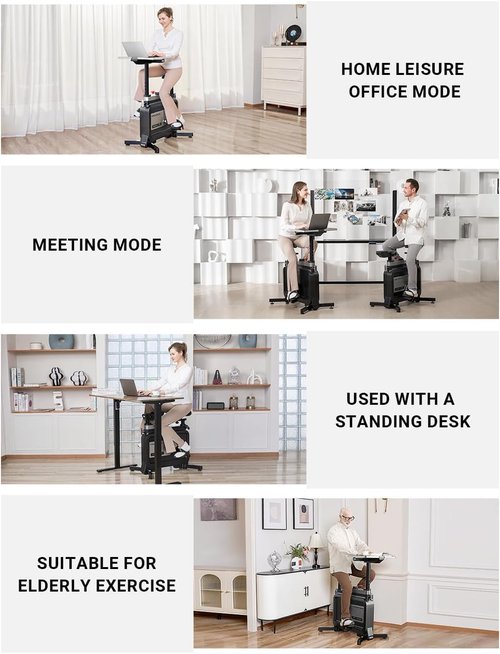 KINGSMITH W1B All-in-one Exercise Bike, Foldable Under Desk Bike, Indoor Exercise Bike for Home with Adjustable Resistance, Desktop, Comfortable Seat 264LBS, Portable Cycling Bike for Home Gym Workout