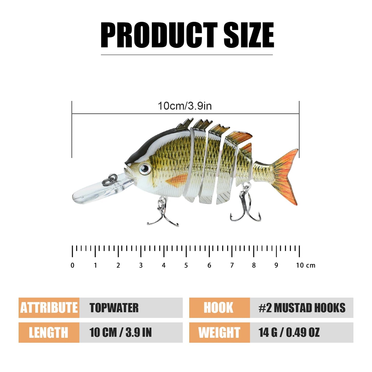 TRUSCEND Easy Catch SwimMax with BKK Hooks, Magic Noisy Wiggling and Vibrating Actions for More Bites, Lifelike Fishing Lures for Bass Trout Walleye Crappie, Strongest Dyneema Fiber Jointed Swimbaits