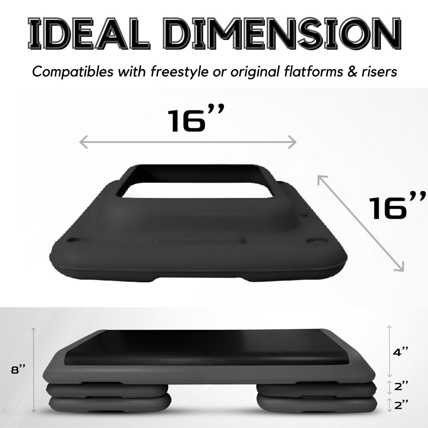 Yes4All Aerobic Step Platform Risers Health Club Size - Black - Pair