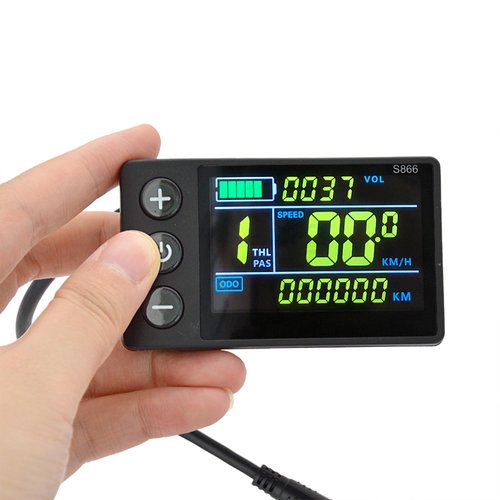 CAUNLA 24V 36V 48V Electric Bike Speedometer Odometers S866 Color Display LCD Meter Electric Scooter Control Panel 5pin Plugs