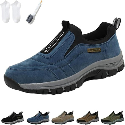 Ideacloth Shoes for Men, Orthopedic Comfortable Wide Fit Toe Anti-Slip Waterproof Walking Slip On Sneakers