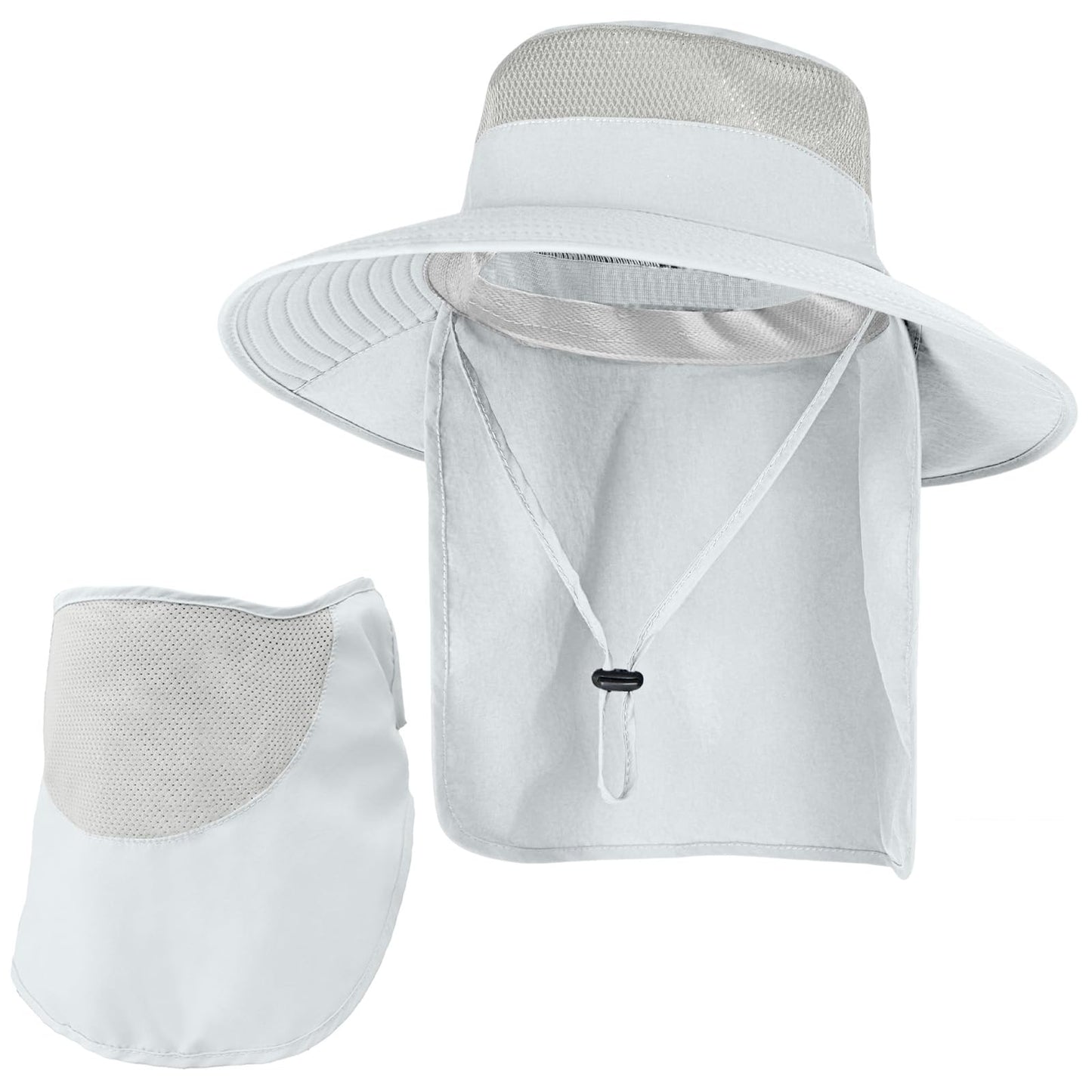 Sun Hats for Men Women Fishing Hat UPF 50+ Face Cover Wide Brim Bucket Hats Summer UV Protection Safari Hat with Neck Flap
