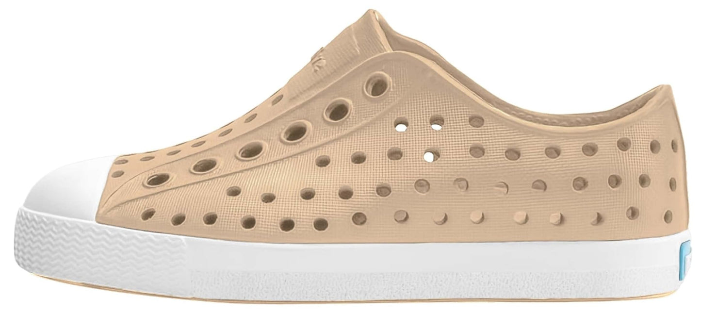 Native Shoes Unisex-Kids Jefferson Sneakers, Flax Tan/Shell White, 6 Toddler