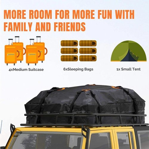 Cargo Carrier for Vehicle, Waterproof Roof Bag Top Luggage Storage Carriers, Foldable Car Rooftop Cargo Carrier Traveling Luggage Bag for All Cars (112X80X46cm 1set)