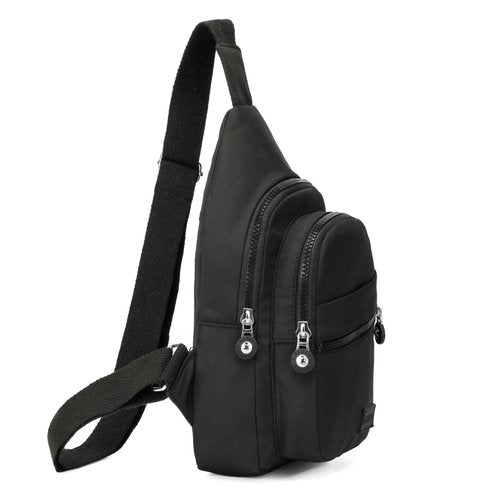 Small Sling Backpack Crossbody Sling Bag for Women, Chest Bag Daypack Fanny Pack Cross Body Bag for Outdoors Hiking Traveling - Black