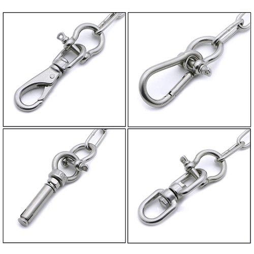 4 Pcs Stainless Steel Anchor Shackle 1/4", Heavy Duty Bow Shackle Lifting Sailing Bracelet Anchor Chain, Screw Pin Hardware Rigging for Chains Wirerope Lifting Paracord Outdoor Camping Survival Rop