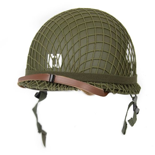 US WWII WW2 M1 Helmet with Captain Decal Steel Double Shells Green Reproduction