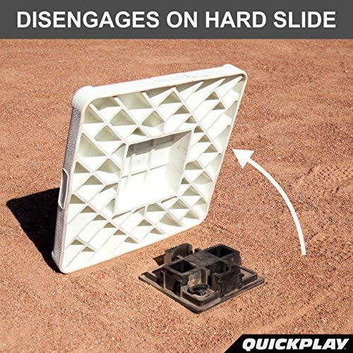 QUICKPLAY Baseball Safety Base Set | 3-Pack of Official Little League Size Bases for Kids & Adults | Durable Rubber with Secure Ground Stakes