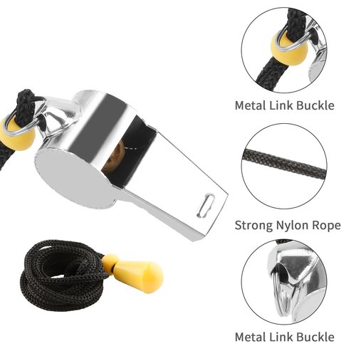 Whistle, Whistle for Coaches, Whistles, Coaches Whistle, Coaches Whistle with Lanyard, Stainless Steel Sports Whistle, Whistle for Teachers, Whistles for Adults, Referee Whistle Loud Crisp Sound 1 Pcs