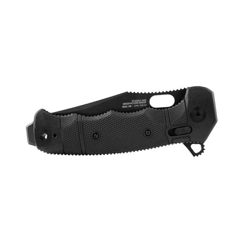 SOG Seal XR Partially Serrated Hard-Use Ambidextrous Pocket Tactical Folding Knife XR Lock CPM-S35VN Steel