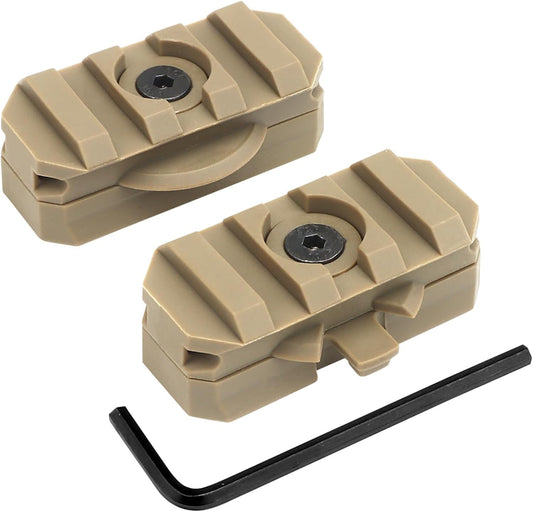 2 Pack Fast Helmet Side Rails Adapter Mount Kit 360 Degrees Rotating Tactical Rail Accessories for ARC 19mm Side Rail