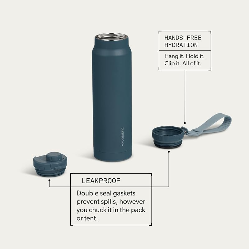 Dometic 42 oz Insulated Chug Bottle Ocean, Vacuum-Insulated Stainless Steel