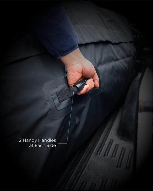 MARKSIGN Truck Bed Bag, 100% Waterproof Truck Cargo Bag Fits Any Truck Size with 4 Handles, Built-in 4 Ratchet Tie Down Straps, 26 Cubic Feet (51''x40''x22'')