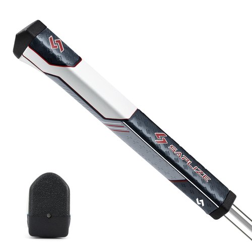 SAPLIZE Midsize Golf Putter Grip, Lightweight Golf Grips, Innovative Pistol Shape with Anti-Slip Pattern, Red/Grey