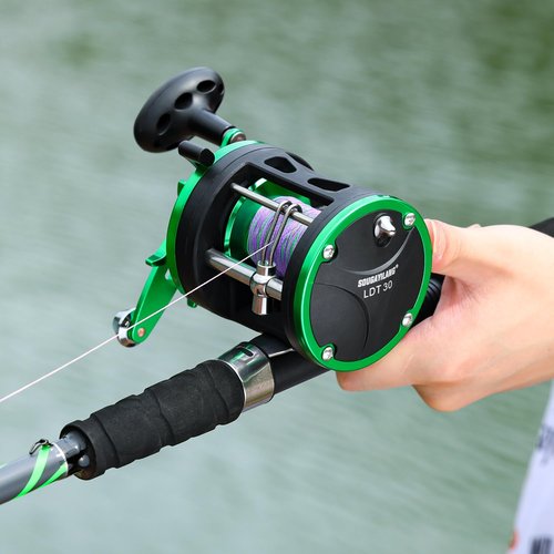 Sougayilang Round Baitcasting Fishing Reel, Perfect Conventional Reel with Level Wind & Magnetic Braking System for Catfish with 25LB Max Drag, Reinforced Metal Body
