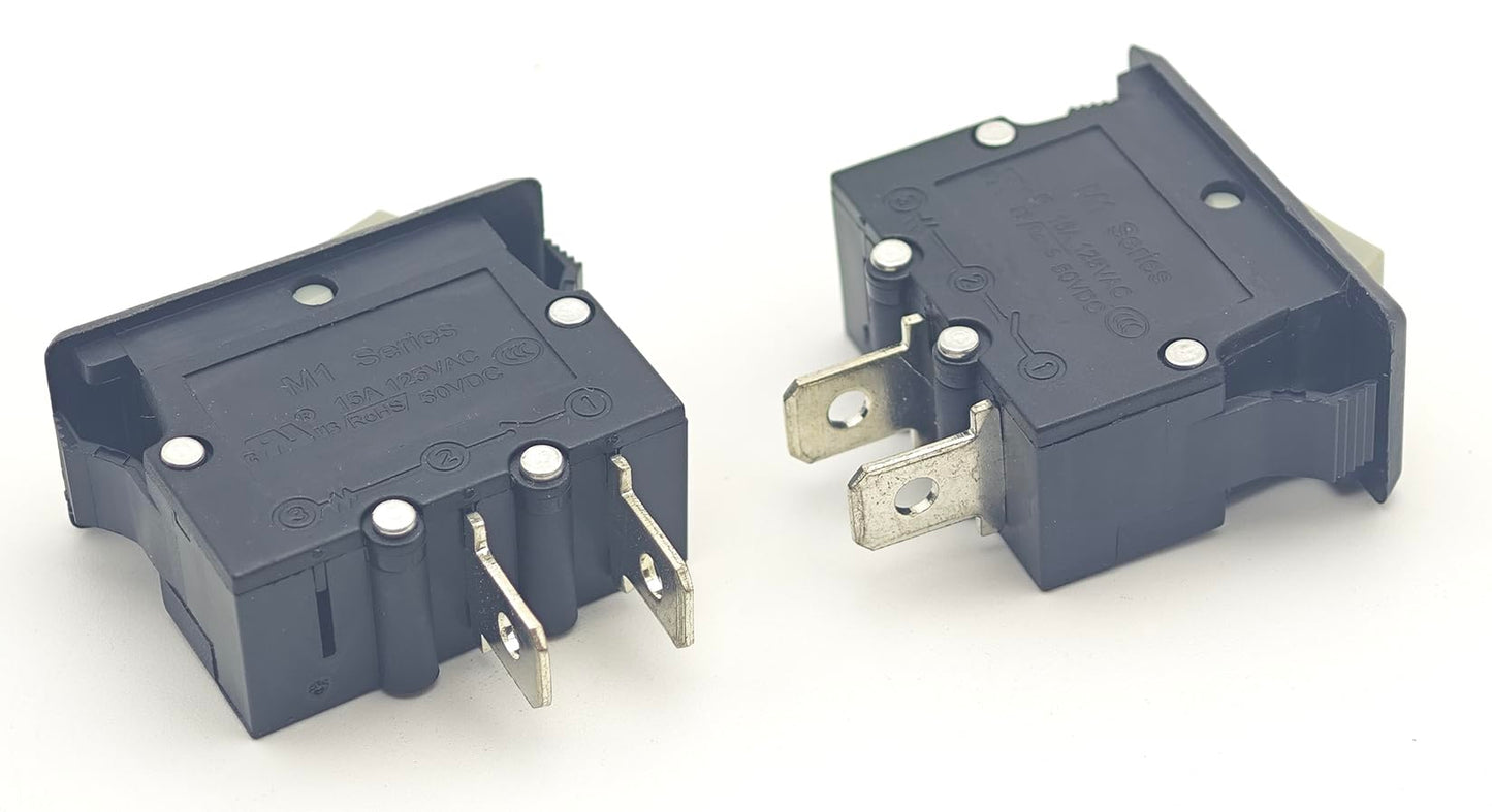 2 Pieces Power Entry On/Off Switch 186726 Works with Treadmill, Cycle Bike,15A, 125VAC, 50VDC