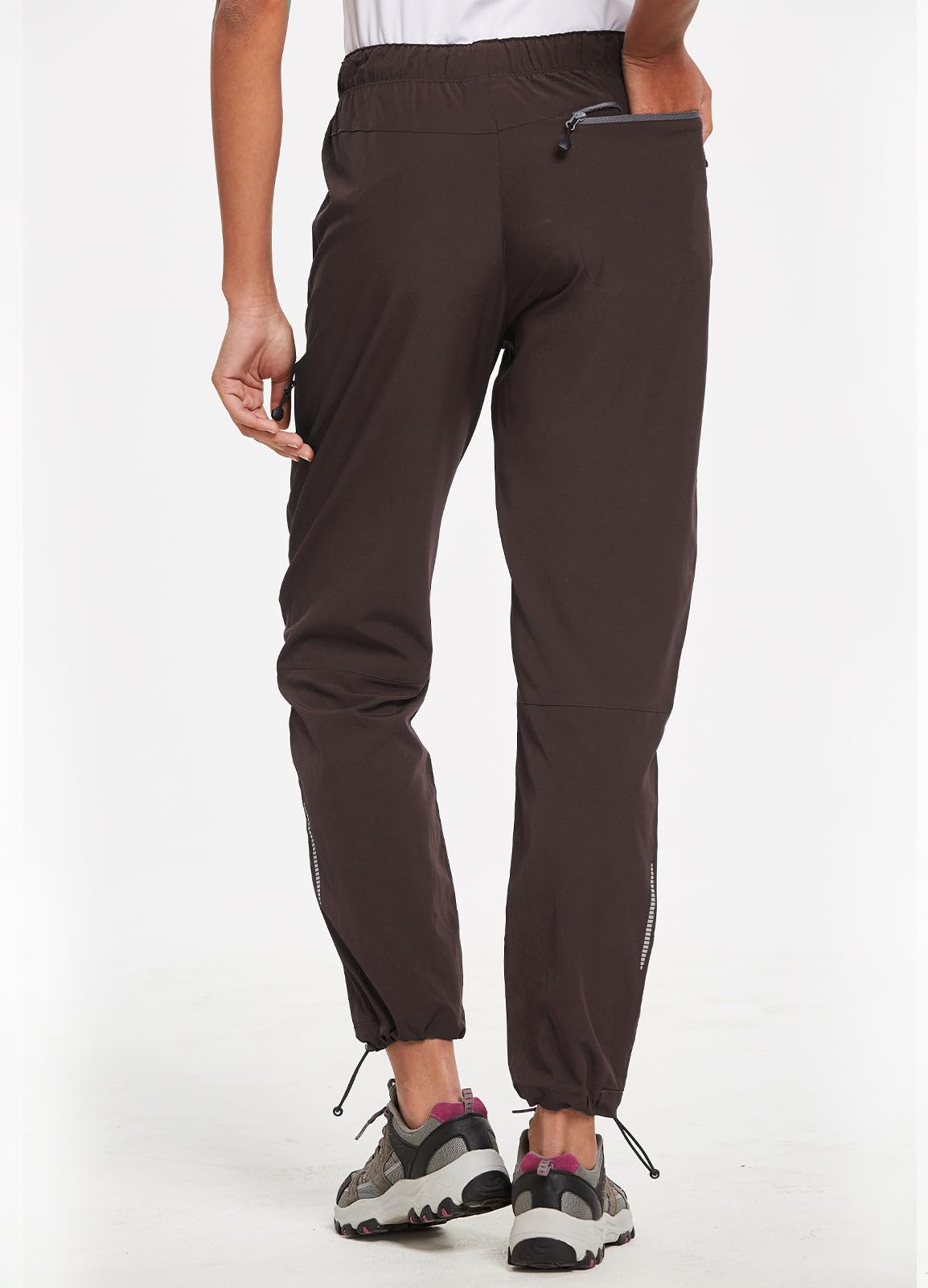 baleaf Cargo Pants for Women Petite Joggers Lightweight Quick Dry Pant Water Resistant 27'' Travel Workout Athletic Trip 27''-Trip Brown XL