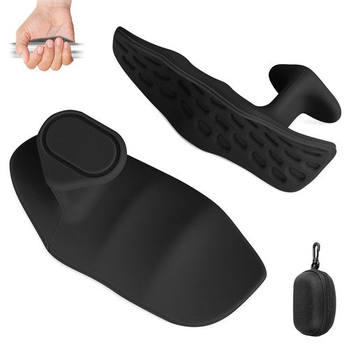 Silicone Weight Lifting Grips Pads, Gym Grips Fingerless Workout Grips - Ergonomic Rubber Hand Protector Gloves for Weight Lifting, Pull-Ups, Gym Training and Exercise, for Men and Women(Black）
