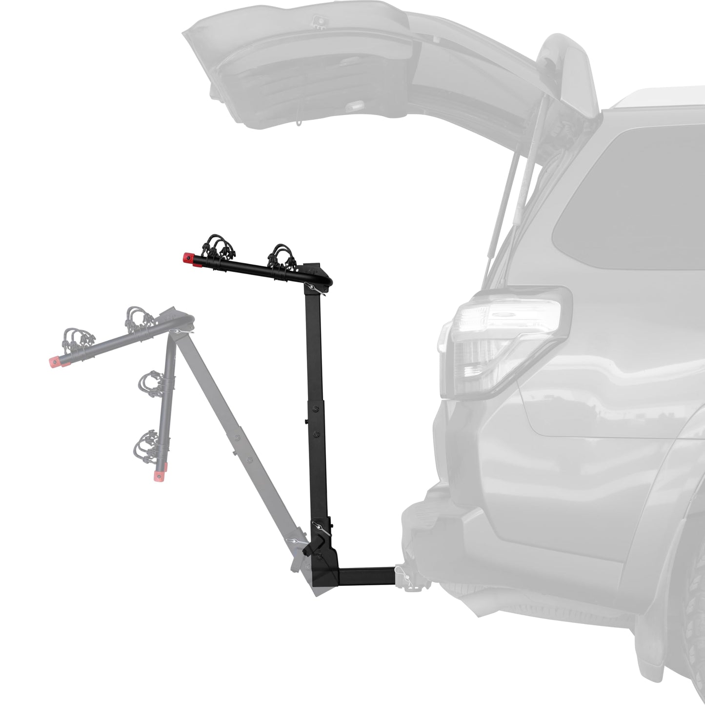 Retrospec Lenox 2-5 - Bike Hitch Rack for Cars, Trucks, SUVs with 2” Hitch | Foldable Steel Frame with Anti-Rattle Adapter, Tie Down Cradles and Straps - Fits Most Frames,Black