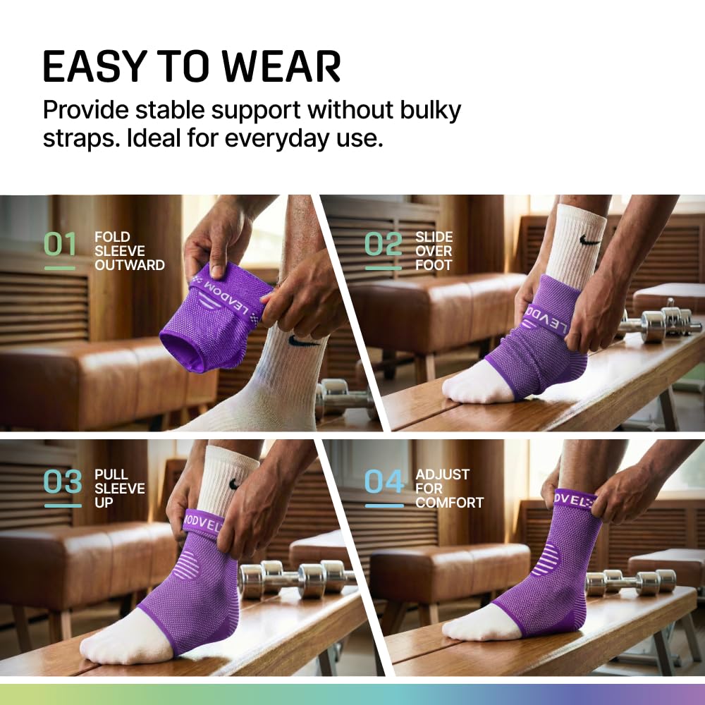 Modvel Foot & Ankle Brace Socks for Sprained Ankle Compression Sleeve - Foot Support for Women & Men - Tendonitis & Arthritis Ankle Brace Sports Running, Torn Ligaments & Women Stabilizing Ankle Wrap