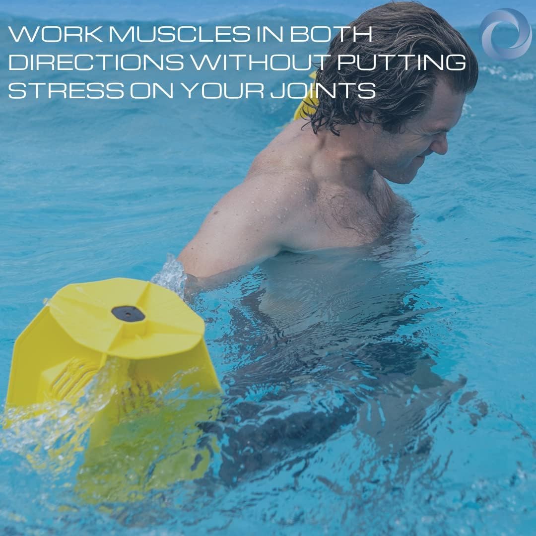 Hydro-Tone Total Body Pool Weights for Water Exercise | Isokinetic Functional Water Weights | Build Muscle - Easy on Joints | Aquatic Pool Weight | Quick Start Guide