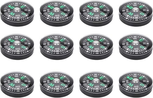 Pocket Compass, 20mm 12pcs Mini Pocket Oil Filled Compass for Hiking Camping Outdoor Activities Accessory