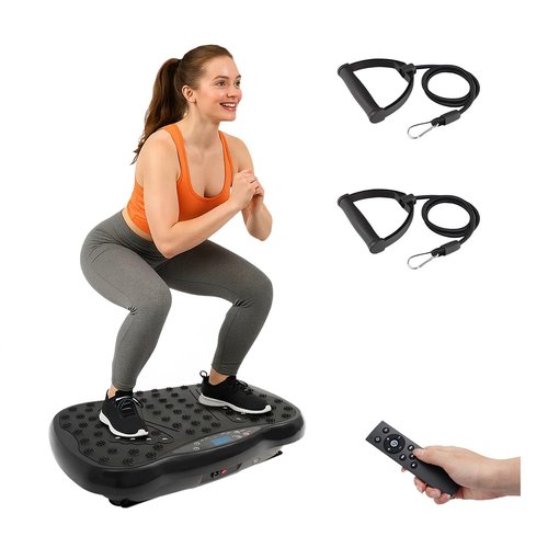 ALSO GO Vibration Plate Exercise Machine, 120-Level & 3 Workout Modes Vibration Board for Weight Loss/Lymphatic Drainage, 330lbs Capacity with Resistance Bands, Full Body Platform for Home Fitness
