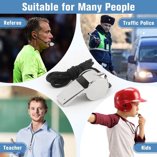 Whistle, Whistle for Coaches Stainless Steel Whistles with Lanyard Referee Whistle Emergency Coach Whistles Teacher Whistle Loud Crisp Sound Whistle for Adults Teachers Pet Training Outdoor Sports