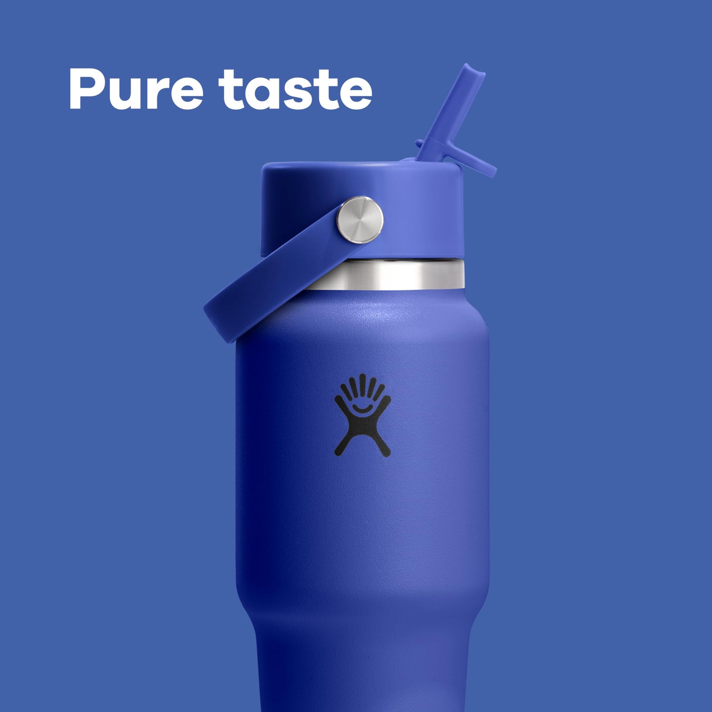 Hydro Flask Travel Water Bottle - Insulated Stainless Steel - Wide Straw Lid, Non Spill, Leakproof in 40 Oz Capri Blue