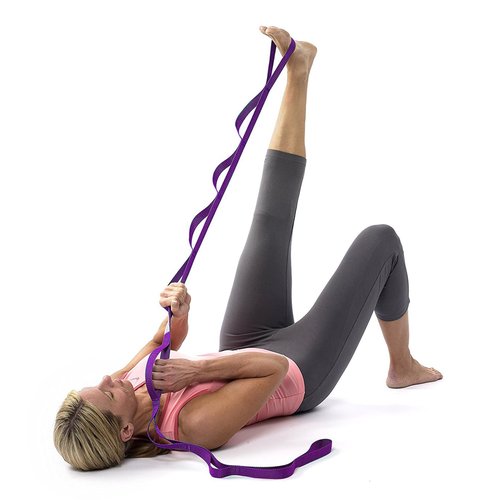 Yoga Stretch Strap with 10 Loops, Non-Elastic Stretching Strap for Physical Therapy, Pilates, Gymnastics, Home Exercise for Women and Men