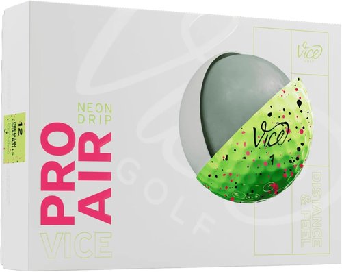 Vice Pro Air Golf Balls, Lime Pink/Black Drip