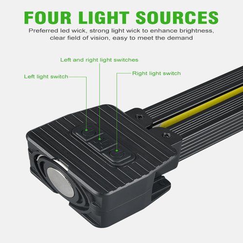 Gym Lamp for Posing, Portable Magnetic LED Flashlight with Hanging Hook, 7 Speed Dimming, 180 Degree Folding, USB Rechargeable Work Light, Camping Light for Bodybuilding, Photography, Outdoor