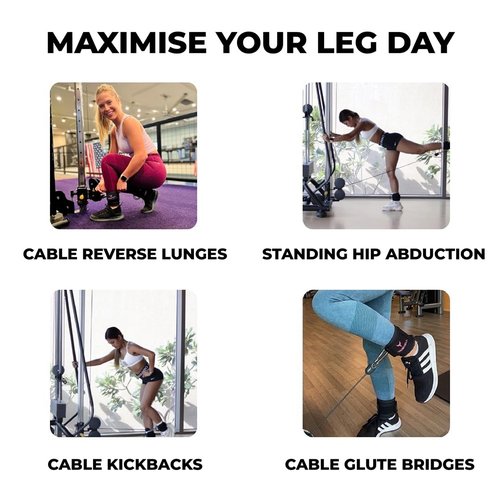 YAGHZU Ankle Straps for Cable Machines Women, Glute Kickback Cable Machine Attachments, Gym Ankle Cuffs, Wrist Cuffs for Workout, Leg Training Accessory, Fitness Gear for Home or Gym