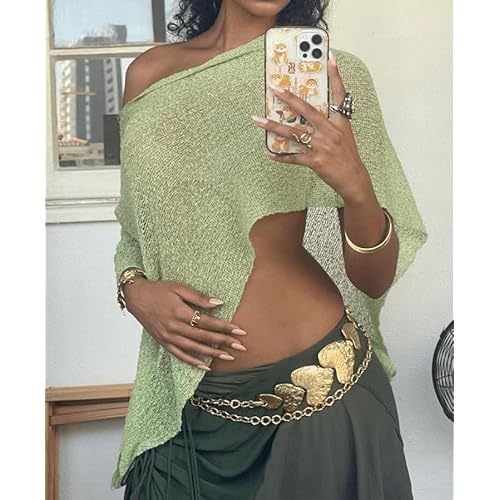 Bocymolay Women Sheer Poncho Shrug Bolero Lightweight Knit Top Summer Cover Up Pullover Shrugs Shawl Sweater