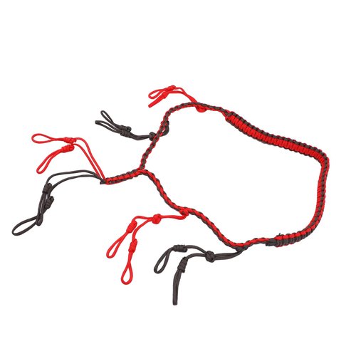 Drfeify Portable Braided Paracord Duck Call Lanyard with Loops, Great for Outdoor Games, Duck Whistle, Goose Calls and Game Carrier (Red)